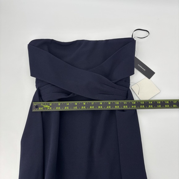 Lulus Own the Night Strapless Maxi Dress Womens Small Navy Blue Bridesmaid Slit - Picture 11 of 11